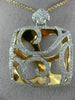 EXTRA LARGE 1.29CT DIAMOND 18KT WHITE & ROSE GOLD FOUR CLOVER FILIGREE PENDANT