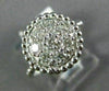 ESTATE WIDE .75CT DIAMOND 14KT WHITE GOLD CIRCULAR CLUSTER BEADED MILGRAIN RING