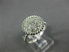 ESTATE WIDE .75CT DIAMOND 14KT WHITE GOLD CIRCULAR CLUSTER BEADED MILGRAIN RING
