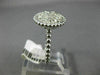 ESTATE WIDE .75CT DIAMOND 14KT WHITE GOLD CIRCULAR CLUSTER BEADED MILGRAIN RING