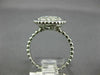 ESTATE WIDE .75CT DIAMOND 14KT WHITE GOLD CIRCULAR CLUSTER BEADED MILGRAIN RING