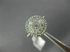 ESTATE WIDE .75CT DIAMOND 14KT WHITE GOLD CIRCULAR CLUSTER BEADED MILGRAIN RING
