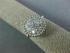 ESTATE WIDE .75CT DIAMOND 14KT WHITE GOLD CIRCULAR CLUSTER BEADED MILGRAIN RING