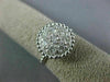ESTATE WIDE .75CT DIAMOND 14KT WHITE GOLD CIRCULAR CLUSTER BEADED MILGRAIN RING