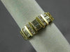 ESTATE WIDE .90CT DIAMOND 14KT YELLOW GOLD 3 ROW BAGUETTE ANNIVERSARY RING #9623