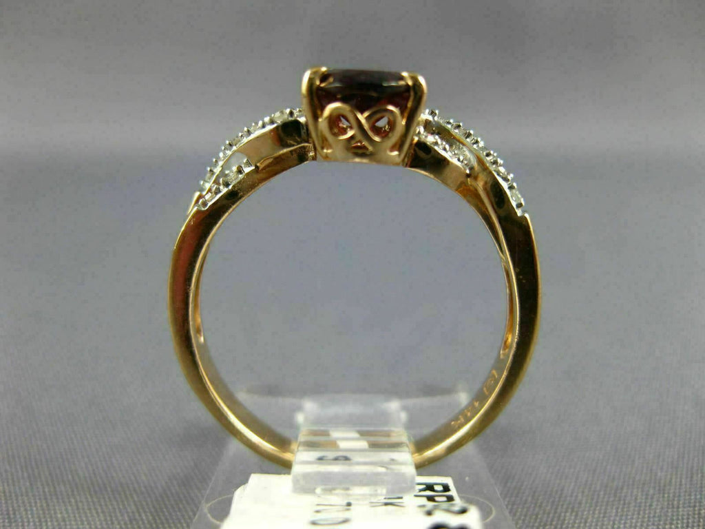 1.42CT DIAMOND & AAA GARNET 14KT WHITE & ROSE GOLD 3D INFINITY ENGAGEMENT RING