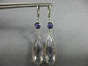 LARGE 26.0CT AMETHYST & PINK AMETHYST 14K WHITE GOLD TEAR DROP HANGING EARRINGS