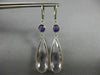 LARGE 26.0CT AMETHYST & PINK AMETHYST 14K WHITE GOLD TEAR DROP HANGING EARRINGS