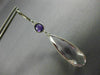 LARGE 26.0CT AMETHYST & PINK AMETHYST 14K WHITE GOLD TEAR DROP HANGING EARRINGS