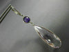 LARGE 26.0CT AMETHYST & PINK AMETHYST 14K WHITE GOLD TEAR DROP HANGING EARRINGS
