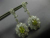 LARGE 9.15CT WHITE & FANCY YELLOW DIAMOND 18KT WHITE GOLD OVAL HANGING EARRINGS