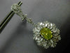 LARGE 9.15CT WHITE & FANCY YELLOW DIAMOND 18KT WHITE GOLD OVAL HANGING EARRINGS