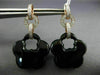 LARGE .40CT DIAMOND & AAA ONYX 14KT WHITE & ROSE GOLD 3D FLOWER EARRINGS #25869