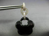 LARGE .40CT DIAMOND & AAA ONYX 14KT WHITE & ROSE GOLD 3D FLOWER EARRINGS #25869
