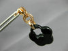 LARGE .40CT DIAMOND & AAA ONYX 14KT WHITE & ROSE GOLD 3D FLOWER EARRINGS #25869