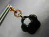 LARGE .40CT DIAMOND & AAA ONYX 14KT WHITE & ROSE GOLD 3D FLOWER EARRINGS #25869