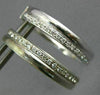 ESTATE WIDE & LARGE .46CT DIAMOND 14K WHITE GOLD 2 ROW SHINY HOOP EARRINGS #1440
