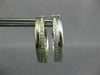 ESTATE WIDE & LARGE .46CT DIAMOND 14K WHITE GOLD 2 ROW SHINY HOOP EARRINGS #1440
