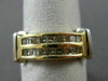 ESTATE WIDE .75CT FANCY YELLOW DIAMOND 14KT TWO TONE GOLD 2 ROW ANNIVERSARY RING