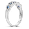 ESTATE .59CT DIAMOND & AAA SAPPHIRE 14KT WHITE GOLD LEAF ETOILE ANNIVERSARY RING
