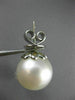 ESTATE LARGE 3.40CT DIAMOND & AAA SEA PEARL 18KT WHITE GOLD DROP EARRINGS #23426