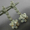 ESTATE 1.50CT DIAMOND 14KT WHITE GOLD 3D FLOWER ETOILE HANGING EARRINGS #21241