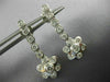 ESTATE 1.50CT DIAMOND 14KT WHITE GOLD 3D FLOWER ETOILE HANGING EARRINGS #21241