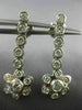 ESTATE 1.50CT DIAMOND 14KT WHITE GOLD 3D FLOWER ETOILE HANGING EARRINGS #21241