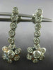 ESTATE 1.50CT DIAMOND 14KT WHITE GOLD 3D FLOWER ETOILE HANGING EARRINGS #21241