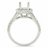ESTATE WIDE .44CT DIAMOND 18KT WHITE GOLD 3D HALO SEMI MOUNT ENGAGEMENT RING