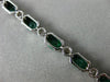 ESTATE 8CT DIAMOND & AAA OVAL EMERALD 14KT WHITE GOLD SEMI BEZEL TENNIS BRACELET