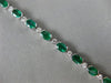 ESTATE 8CT DIAMOND & AAA OVAL EMERALD 14KT WHITE GOLD SEMI BEZEL TENNIS BRACELET