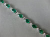 ESTATE 8CT DIAMOND & AAA OVAL EMERALD 14KT WHITE GOLD SEMI BEZEL TENNIS BRACELET