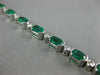 ESTATE 8CT DIAMOND & AAA OVAL EMERALD 14KT WHITE GOLD SEMI BEZEL TENNIS BRACELET