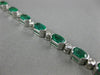 ESTATE 8CT DIAMOND & AAA OVAL EMERALD 14KT WHITE GOLD SEMI BEZEL TENNIS BRACELET