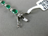 ESTATE 8CT DIAMOND & AAA OVAL EMERALD 14KT WHITE GOLD SEMI BEZEL TENNIS BRACELET