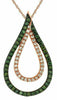 ESTATE .45CT WHITE & GREEN DIAMOND 14K ROSE GOLD 3D DOUBLE TEAR DROP FUN PENDANT