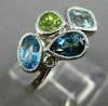 ESTATE WIDE 1.50CT EXTRA FACET AAA MULTI GEM 14K WHITE GOLD MULTI SHAPE FUN RING
