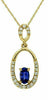 ESTATE .34CT DIAMOND & AAA TANZANITE 14KT YELLOW GOLD 3D ROUND & OVAL PENDANT