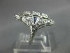ANTIQUE LARGE .36CT DIAMOND & AAA SAPPHIRE 18KT WHITE GOLD FILIGREE RING #26678