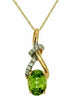 ESTATE .91CT DIAMOND & AAA PERIDOT 14K YELLOW GOLD ROUND & OVAL INFINITY PENDANT