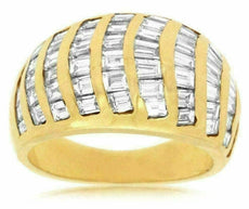 ESTATE WIDE 2.50CT DIAMOND 14K YELLOW GOLD 3D MULTI ROW WEDDING ANNIVERSARY RING