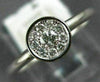 ESTATE .15CT DIAMOND 14K WHITE GOLD 3D SOLITAIRE CLUSTER FRIENDSHIP PROMISE RING