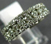 ESTATE WIDE .86CT DIAMOND 14K WHITE GOLD 3D 3 ROW ROUND WEDDING ANNIVERSARY RING