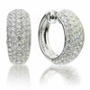 ESTATE WIDE 2.98CT DIAMOND 18K WHITE GOLD CLASSIC MULTI ROW HOOP HUGGIE EARRINGS