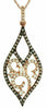 ESTATE .53CT WHITE & CHOCOLATE FANCY DIAMOND 14K ROSE GOLD FILIGREE LEAF PENDANT