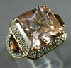 LARGE 4.82CT DIAMOND AAA GARNET & MORGANITE 14KT WHITE & ROSE GOLD FILIGREE RING