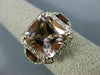 LARGE 4.82CT DIAMOND AAA GARNET & MORGANITE 14KT WHITE & ROSE GOLD FILIGREE RING