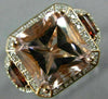 LARGE 4.82CT DIAMOND AAA GARNET & MORGANITE 14KT WHITE & ROSE GOLD FILIGREE RING