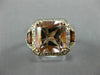 LARGE 4.82CT DIAMOND AAA GARNET & MORGANITE 14KT WHITE & ROSE GOLD FILIGREE RING